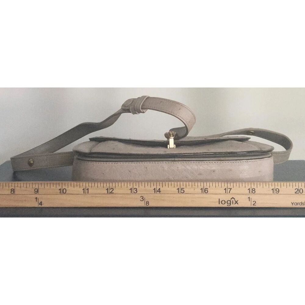 Ostrich leather Taupe gray Genuine ostrich leather Ostrich leather Handbag - Picture 6 of 13